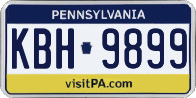 PA license plate KBH9899