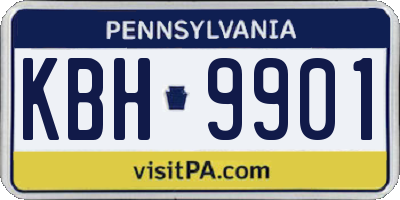 PA license plate KBH9901
