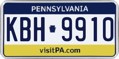 PA license plate KBH9910