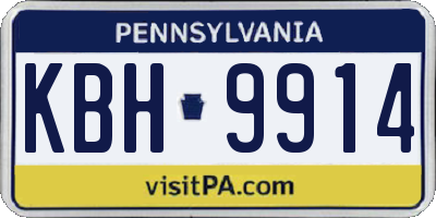 PA license plate KBH9914