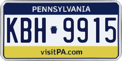 PA license plate KBH9915
