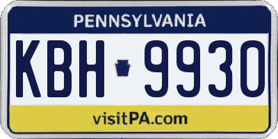 PA license plate KBH9930