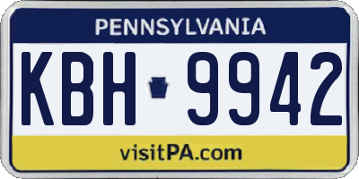 PA license plate KBH9942