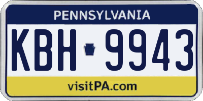 PA license plate KBH9943