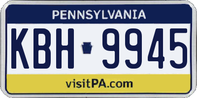 PA license plate KBH9945