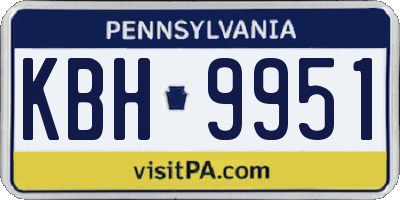 PA license plate KBH9951