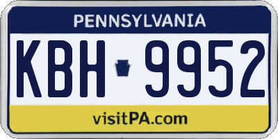 PA license plate KBH9952