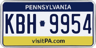 PA license plate KBH9954