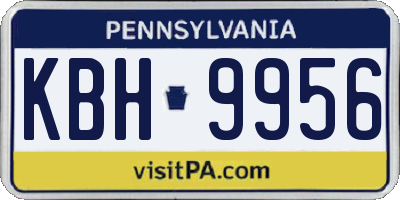 PA license plate KBH9956