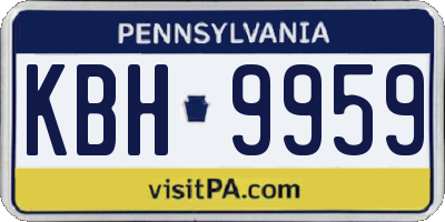 PA license plate KBH9959
