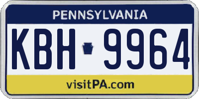 PA license plate KBH9964
