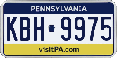 PA license plate KBH9975