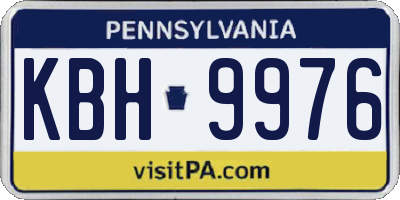 PA license plate KBH9976