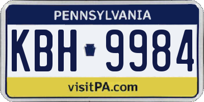 PA license plate KBH9984
