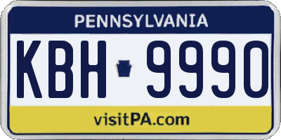 PA license plate KBH9990