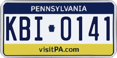 PA license plate KBI0141
