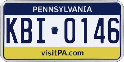 PA license plate KBI0146