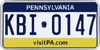 PA license plate KBI0147