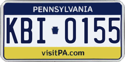 PA license plate KBI0155