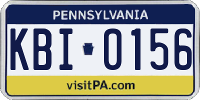 PA license plate KBI0156