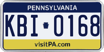 PA license plate KBI0168