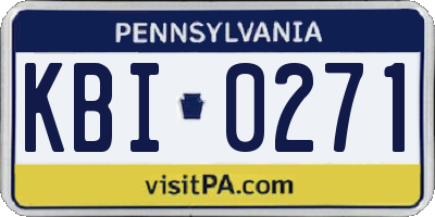 PA license plate KBI0271