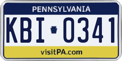 PA license plate KBI0341