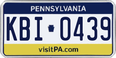 PA license plate KBI0439