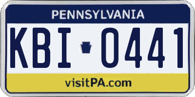 PA license plate KBI0441
