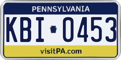 PA license plate KBI0453