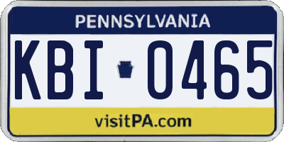 PA license plate KBI0465
