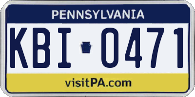 PA license plate KBI0471