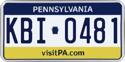 PA license plate KBI0481