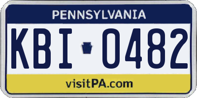PA license plate KBI0482