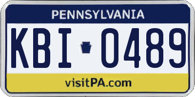 PA license plate KBI0489