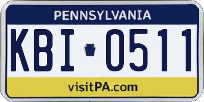 PA license plate KBI0511