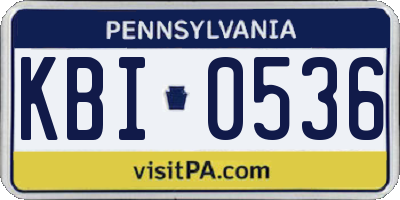 PA license plate KBI0536