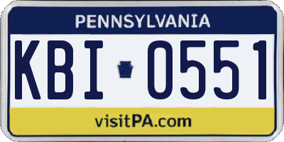 PA license plate KBI0551