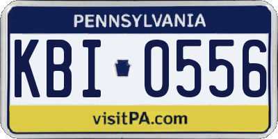 PA license plate KBI0556