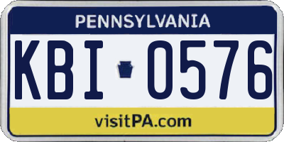 PA license plate KBI0576