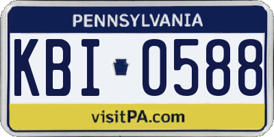 PA license plate KBI0588
