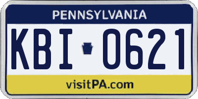 PA license plate KBI0621