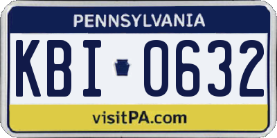PA license plate KBI0632