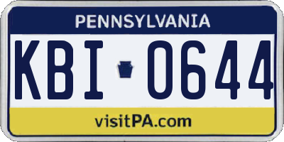 PA license plate KBI0644