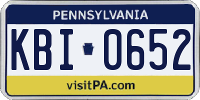 PA license plate KBI0652