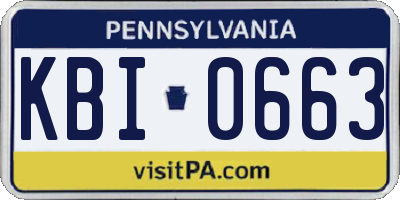 PA license plate KBI0663