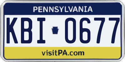 PA license plate KBI0677