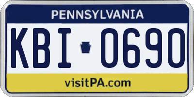 PA license plate KBI0690