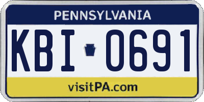 PA license plate KBI0691