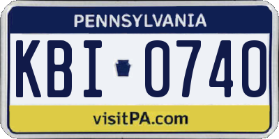 PA license plate KBI0740